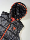 Dickies Black Hooded Puffer Vest – Orange Zip (M)