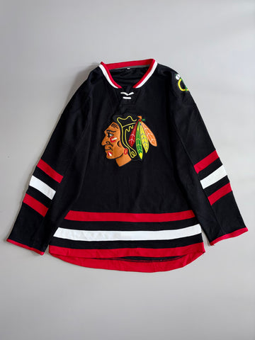 Chicago Blackhawks NHL Hockey Jersey Black Home Jersey (XL/XXL)