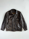 Vintage Marco Giordani Dark Brown Leather Bomber Jacket – Echt Leder Detechable Arms (2XL)