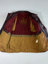 Vintage Burgundy Leather Four-Pocket Field Jacket (2XL)