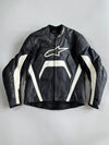 Alpinestars Perforated Star Logo Racing Leather Jacket Hump On Back (Paded)(S)
