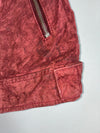 Mango Burgundy Genuine Suede Leather Biker Jacket – Woven Shoulder women’s (XXS)