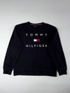 Tommy Hilfiger Big Flag Spellout Sweatshirt – Black – (2XL)