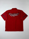 Southern Cycles Huntington Beach Red Button-Up Shirt – Iron Cross Graphic (XL)