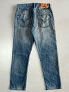 Vintage Levi’s 501 Distressed Blue Denim Jeans (W:30|L:40)