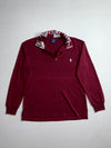 Polo Sport Ralph Lauren | Burgundy Spell Out Collar Long Sleeve Polo (S)