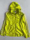 Adidas | Neon Yellow Three Stripe Hooded Windbreaker (M)