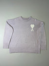 Ami Paris Lilac Big Ami de Coeur Logo Knit Sweater  (2XL)