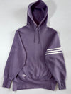 Vintage Adidas Purple Oversized Three Stripe Hoodie (XL)