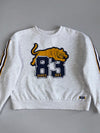 Superdry 83 Tiger Chenille Patch Varsity Stripe Crewneck Sweatshirt (M)
