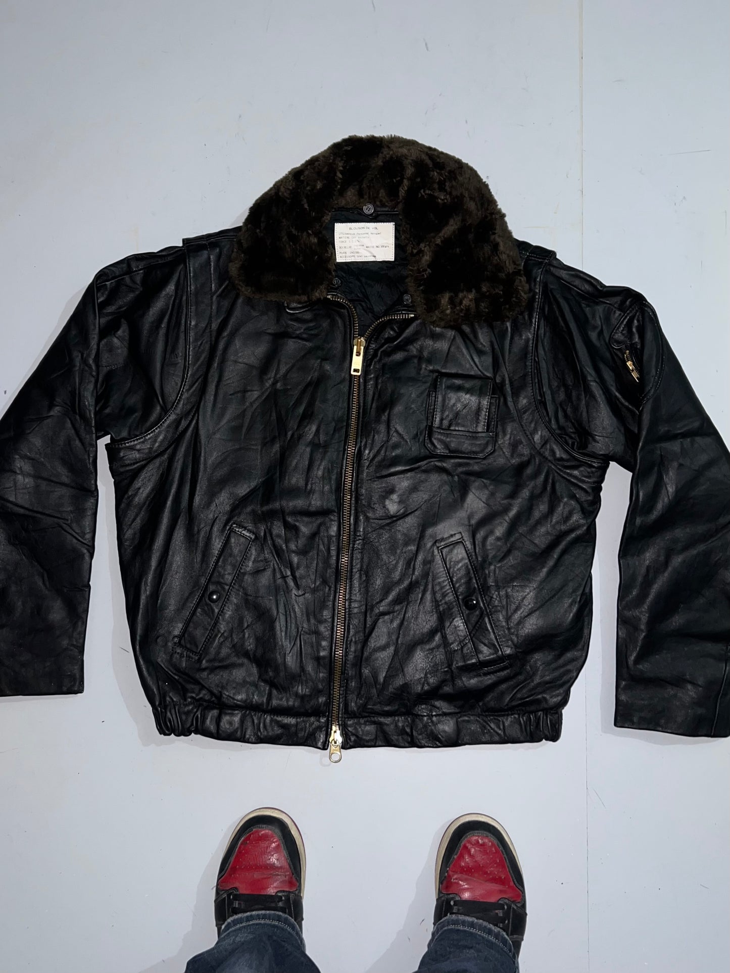 ZSuper RARE *Detachable Arms (Zip on arms) Original Leather Jacket (XL/2XL)