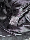 Black Leather Racer Jacket with White Stripes (XL)