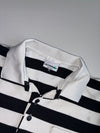 Lacoste Striped Regular Fit Polo Shirt Black White (M)