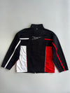 Reebok Vector Logo Colorblock Piped Collar Full-Zip Track Jacket Black Red White (XL/2XL)