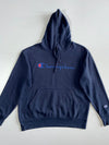 Champion Navy Script Logo Hoodie (M)