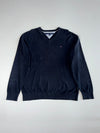 Tommy Hilfiger V-Neck Cotton Knit Sweater – Navy (XL)