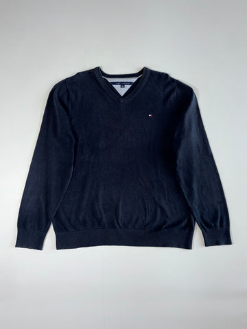 Tommy Hilfiger V-Neck Cotton Knit Sweater – Navy (XL)