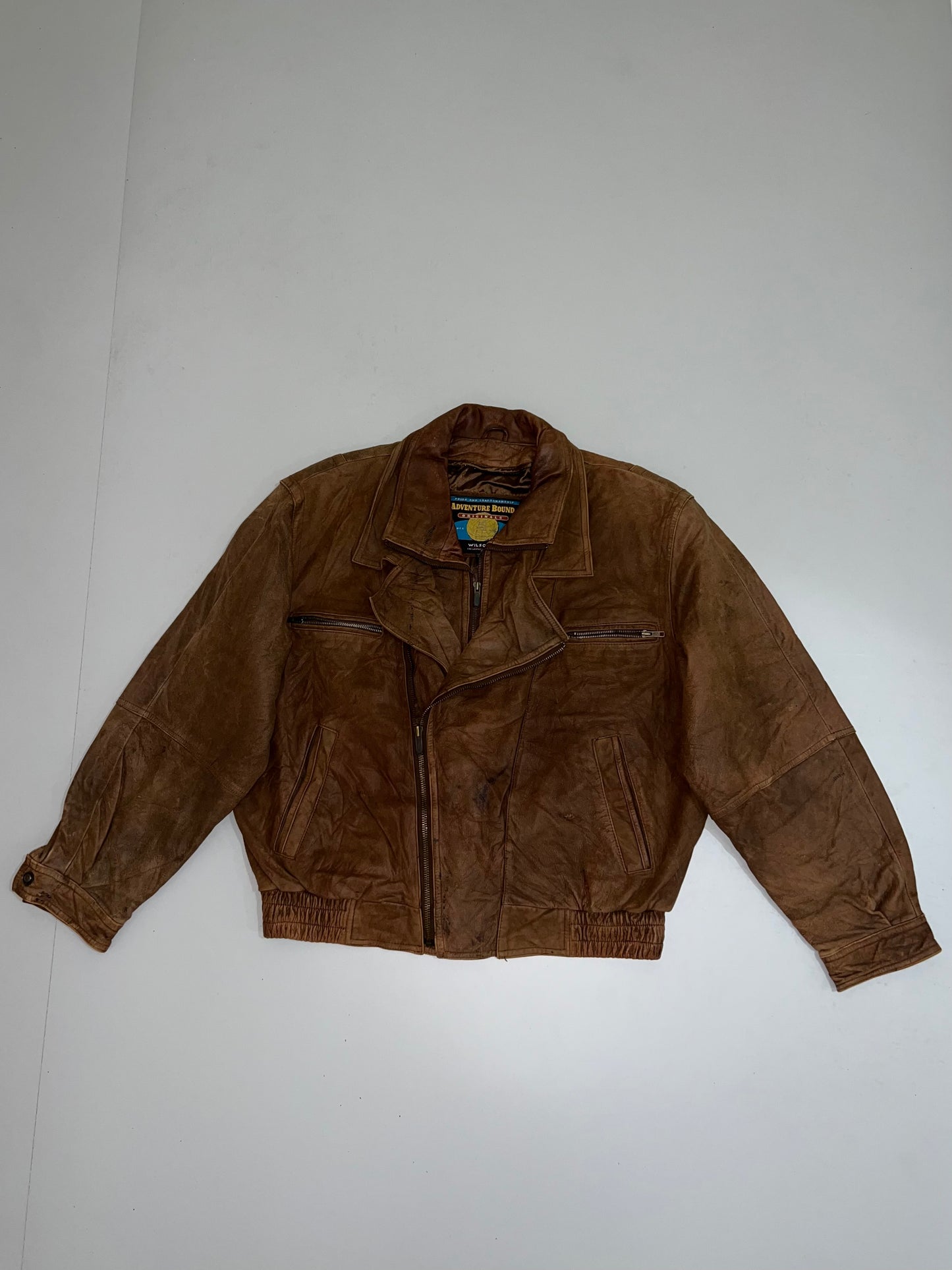 !                                                                                                              Adventure Bond Original Leather Jacket (XL)