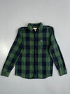 Hollister Green Buffalo Plaid Flannel Button (M)