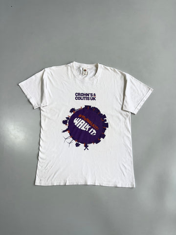 Fruit of the Loom | Crohn’s & Colitis UK “Walk It” White Tee (M)