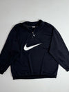Vintage 90s Nike Big Swoosh Quarter-Zip Track Pullover – Black (2XL)