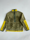 Adidas Sherpa Quarter-Zip Fleece Jacket – Olive/Yellow (L)