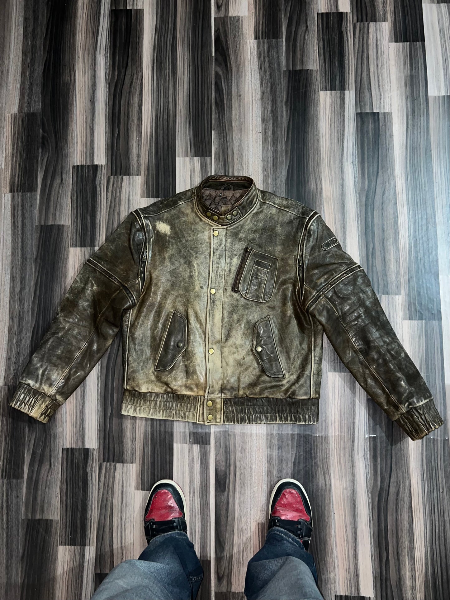 ZDetachFit OG Leather Jacket (Can turn it as a half Jacket) (L)