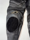 Alpinestars Genuine Leather Armored Motorcycle Racing Pants – Black Knee padded (W:38) (L:38)