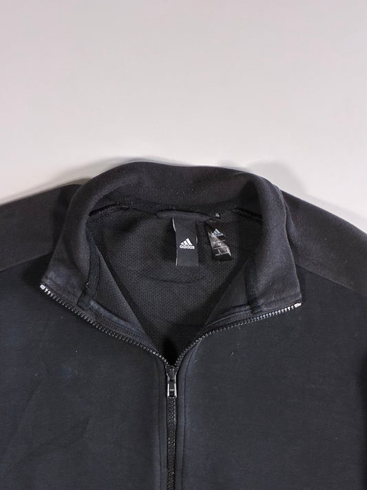 Adidas Full Zip Track Jacket with Sleeve Logo – Black (M)
