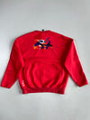 Adidas 3-Stripe Red Crewneck Sweatshirt with Sleeve Utility Pocket (S/M)