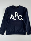 A.P.C. Rue Madame Paris Big Logo Crewneck Sweatshirt Navy Men’s (L)