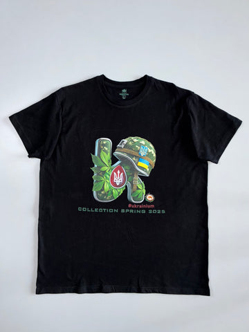 Mayak #Ukrainium Ukrainian Military Graphic T-Shirt Black Collection Spring 2025 (L)