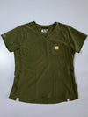 Carhartt Force Olive Green Scrub Top, Modern Fit (L)