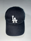 MLB LA Dodgers Black Dad Cap – White Embroidered Logo (Adjustable)