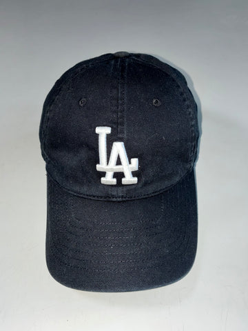 MLB LA Dodgers Black Dad Cap – White Embroidered Logo (Adjustable)