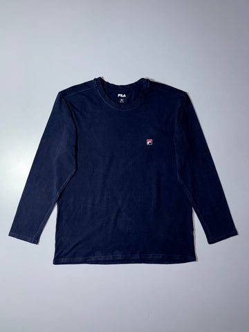 FILA Small Logo Long Sleeve T-Shirt – Navy Blue (L)