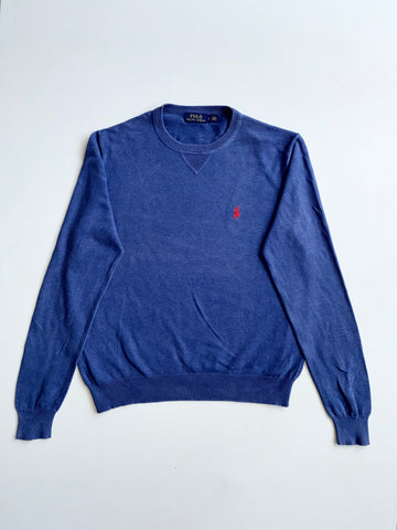 Polo Ralph Lauren Cotton Crewneck Sweater – Royal Blue (M/L)