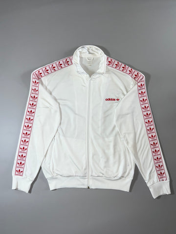 Adidas Originals Red Trefoil Taped White Track Jacket (XL)