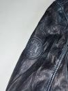 Globe Trotter Vintage Distressed Black Leather Aviator Moto Jacket (L)