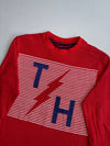 Tommy Hilfiger Red TH Logo Striped Sweatshirt (S)