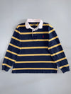 Polo Ralph Lauren Navy & Gold Striped Rugby Shirt Classic Fit (XL)