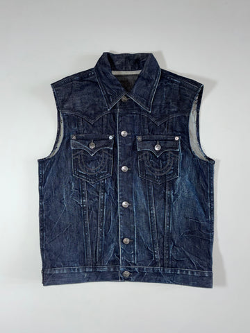 True Religion Denim Trucker Vest (L)