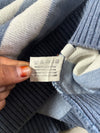 Vintage Lacoste Striped Knit Sweater – Blue & White Rugby Stripe (L)