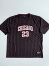 FSBN Chicago 23 Pinstripe Jersey T-Shirt – Black/Red (3XL)
