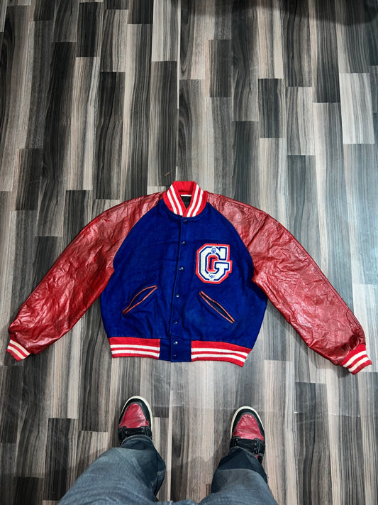 ZPremium Leather Varsity Jacket (S/M)