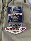 Vintage Jeep Spirit Olive M-65 Style Field Jacket with Patches (M/L)