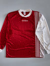 Adidas | Vintage 90s Long Sleeve Football Jersey | Red/White (XL)
