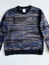 Adidas All-Over Camo Print Sweatshirt | Blue Grey Tiger Camo | Big Logo (S)