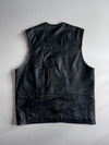 Tesatti Creation | Black Leather Waistcoat/Vest (XL/2XL)
