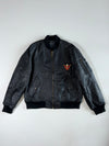Vintage Black Leather MA-1 Bomber Jacket (L)